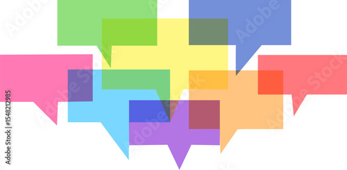 Chat and speech rectangular bubble set