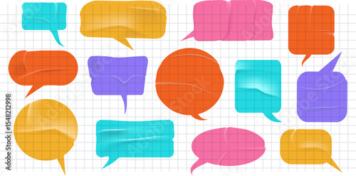 Colorful sticker speech bubbles