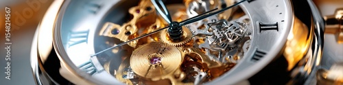 Luxury watch showing precise time and intricate mechanism
