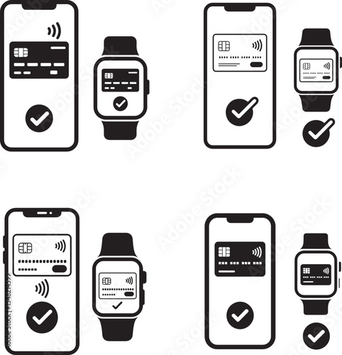 Mobile and Smartwatch NFC Payment Methods Illustrated
