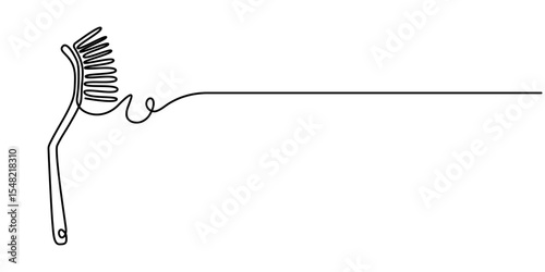 Continuous one line drawing of a toilet brush with base, depicting sanitation and maintenance, line art style vector illustration, one line art toilet brush vector illustration. line art. 