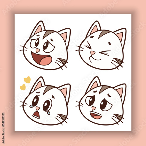 Cat breed flat collection