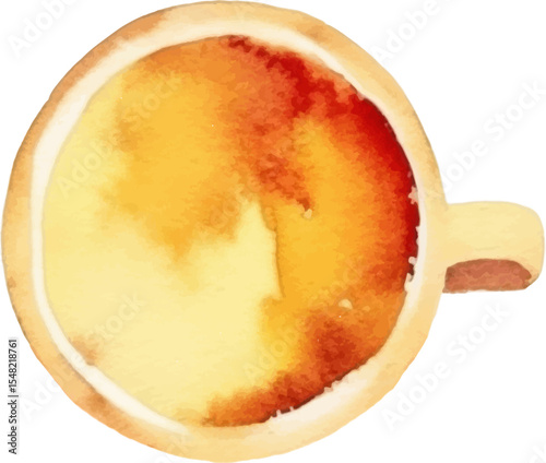 Watercolor painted coffee cup. Hand drawn design element isolated on white background.