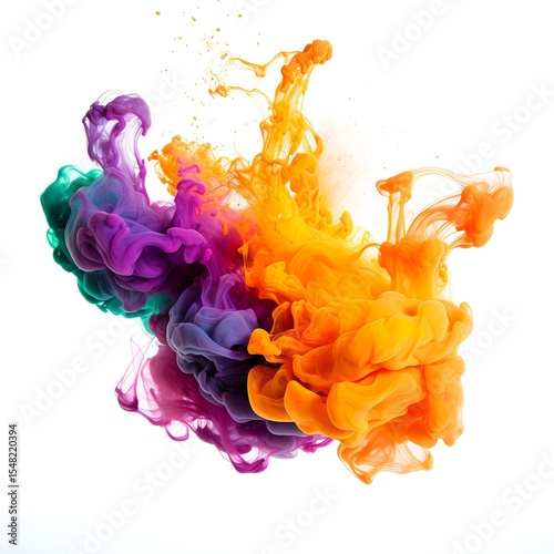 Green, Orange and Purple smoke explosion