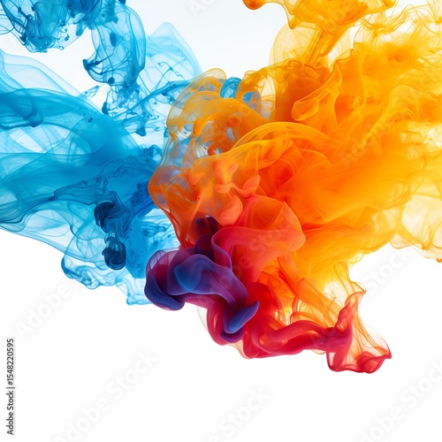 Vibrant Swirling Ink Clouds in Water