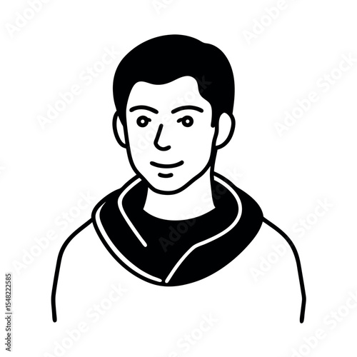 introvert mood line vector