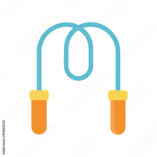 Jump rope illustration in flat style with blue and orange colors  