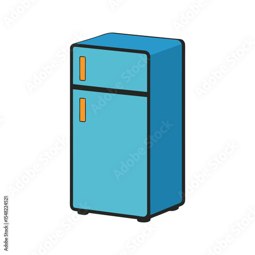 A refrigerator colorful vector illustration
