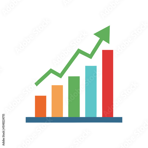 Growing diagram icon vector illustration