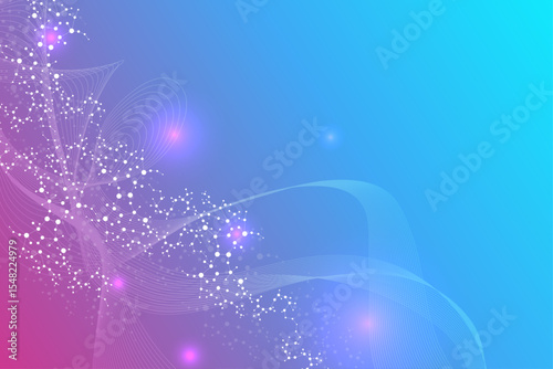 Structure molecule and communication. Dna, atom, neurons. Scientific concept for your design. Connected lines with dots. Medical, technology, chemistry, science background. Vector illustration.