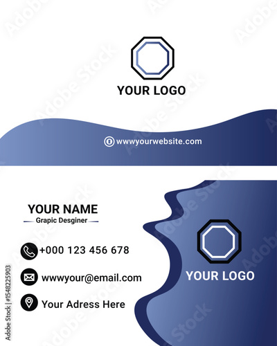 Business card design template, Clean professional business card template, visiting card, business card template.
