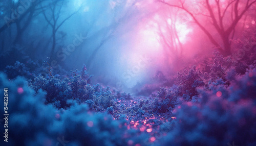 Colorful fantasy cloudscape with glowing light effect