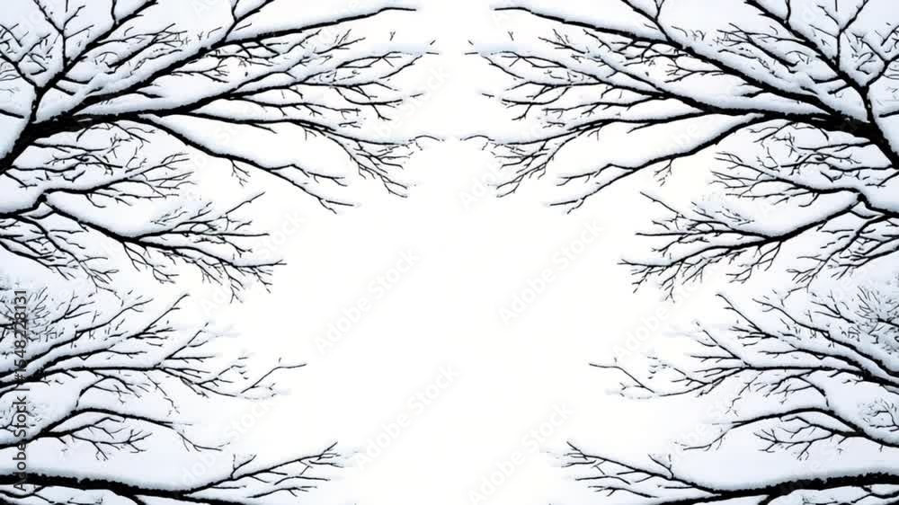 Snow-Covered Branches: A Winter's Day Frame Snow-Covered Branches: A Winter's Day Frame
