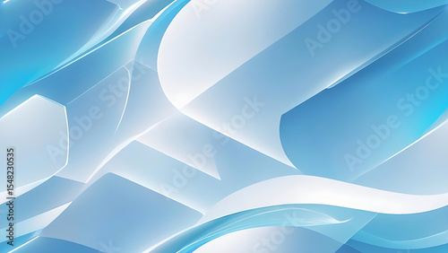 Abstract geometric glass pattern with blue tones, futuristic tech background