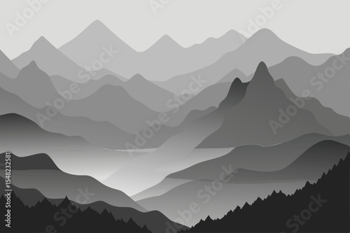 mountain landscape Vector illustration 