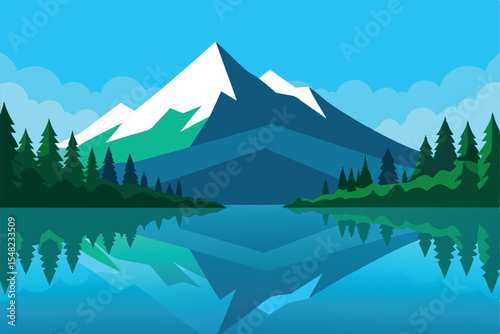 mountain landscape Vector illustration 
