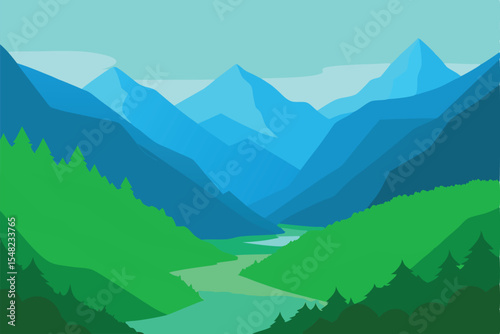 mountain landscape Vector illustration 