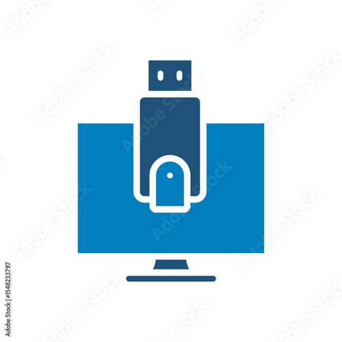 Usb Support television icon vector design in trendy style