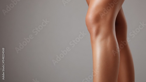 Smooth and toned legs of a young adult female with healthy skin