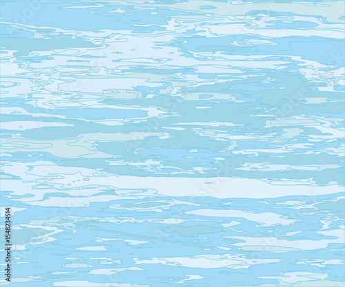 Blue Ocean Water Background, Sea Wavy Nautical and Marine Texture, Reflection Surface of the Water, Yachting Army Military Hunting Camouflage Uniform Pattern