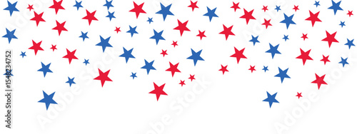 Blue and red star background,  good for USA 4th July border, Labor Day and federal holidays in US