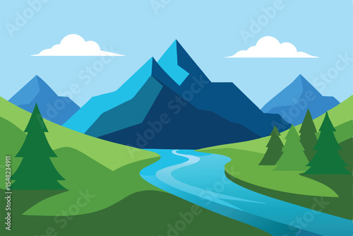 mountain landscape Vector illustration 