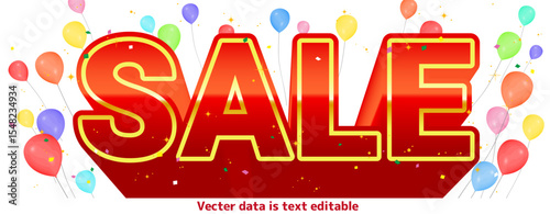Balloons, confetti and glitter title design_SALE