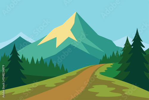 mountain landscape Vector illustration 