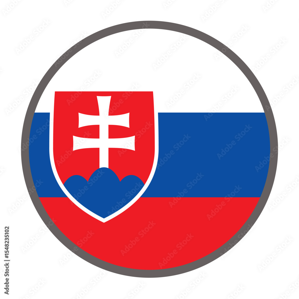 Obraz premium round flag of Slovakia on white background vector Vector round flag
