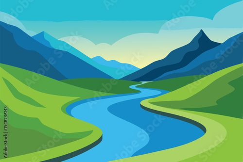 mountain landscape Vector illustration 