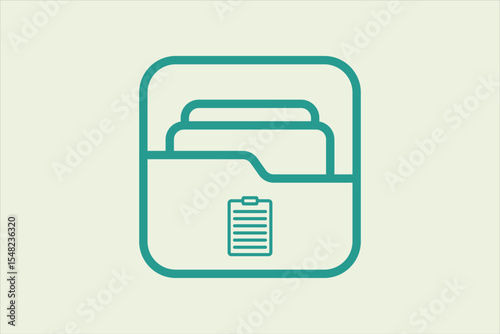 Paste Folder icon. icon related to UI elements. suitable for web site, app, user interfaces,element, printable etc. line icon style. simple vector design editable
