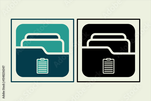 Paste Folder icon. icon related to UI elements. suitable for web site, app, user interfaces,element, printable etc. solid icon style. simple vector design editable