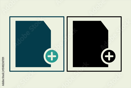 Add File icon. icon related to UI elements. suitable for web site, app, user interfaces,element, printable etc. solid icon style. simple vector design editable