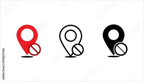 disable location icon set. or logo isolated sign symbol vector illustration - high quality black style vector icons
