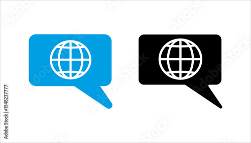 Language translation sign icon set. Dictionary. For mobile app. Vector EPS 10. Isolated on white background
