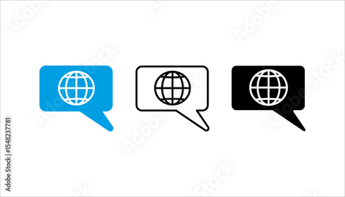 Language translation sign icon set. Dictionary. For mobile app. Vector EPS 10. Isolated on white background
