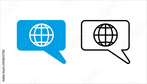 Language translation sign icon set. Dictionary. For mobile app. Vector EPS 10. Isolated on white background
