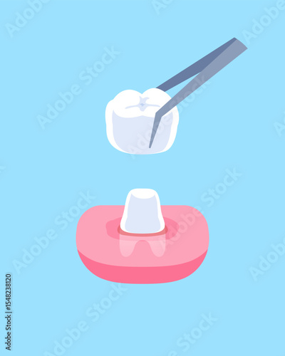 Dental crown single tooth illustration vector design. Dental care concept.