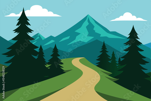 mountain landscape Vector illustration 