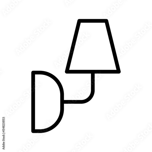 Wall lamp, linear icon set. Mounted lighting fixture for indoor use. Line with editable stroke.	
