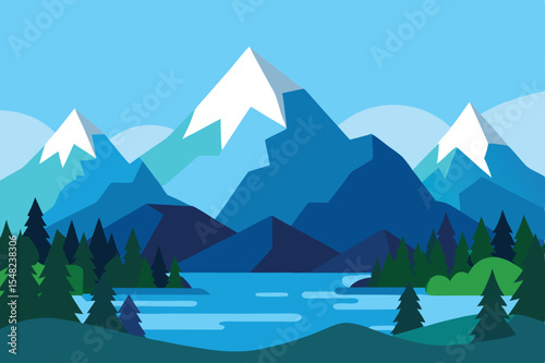 mountain landscape Vector illustration 