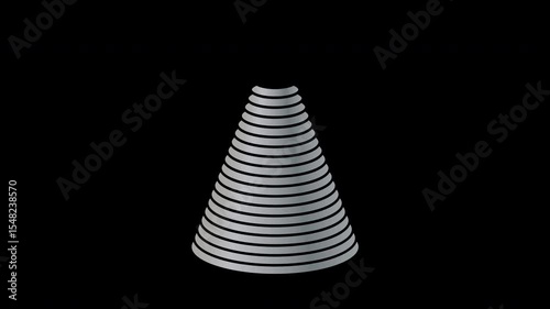 Merry Christmas and Happy New Year. The stylized Christmas tree consists of many semicircular elements. Animation for greetings, video cards, screensavers, banners or creative design