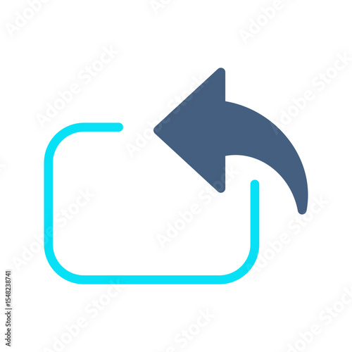 Black go back return arrow icon, simple vector u turn shape pointer flat design pictogram concept vector for app ads web banner button ui ux interface elements isolated on white background
