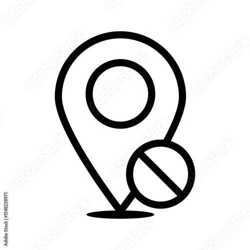 disable location icon or logo isolated sign symbol vector illustration - high quality black style vector icons
