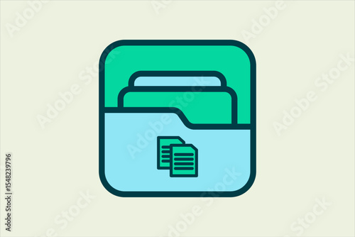 Copy Folder icon. icon related to UI elements. suitable for web site, app, user interfaces,element, printable etc. flat line icon style. simple vector design editable