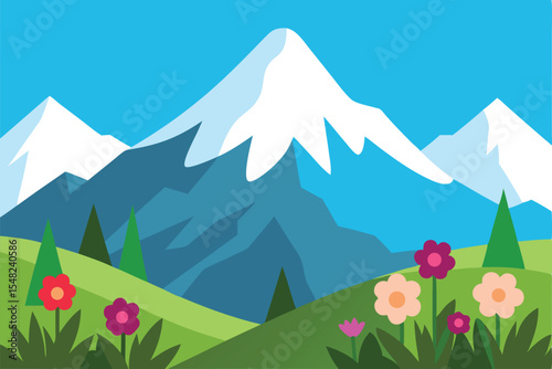 mountain landscape Vector illustration 