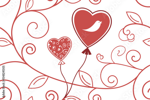  Romantic Valentine's Day Background with Hearts and Soft Pink Bokeh, Festive Love-Themed Backdrop for Couples, Wedding, or February 14 Celebration Design