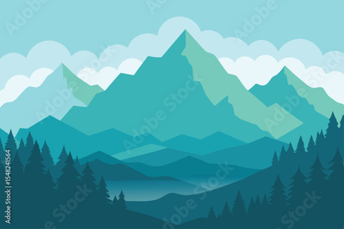 mountain landscape Vector illustration 