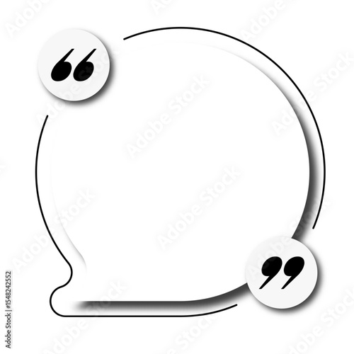 Quote speech bubble banner empty style for social media post, testimonial banners, text box vector