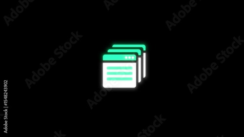 An animated notification icon on a black background. The icon is a classic bell or alert symbol that gently rings, pulses, or glows. Smooth, looped animation with subtle bounce or shake motion. 